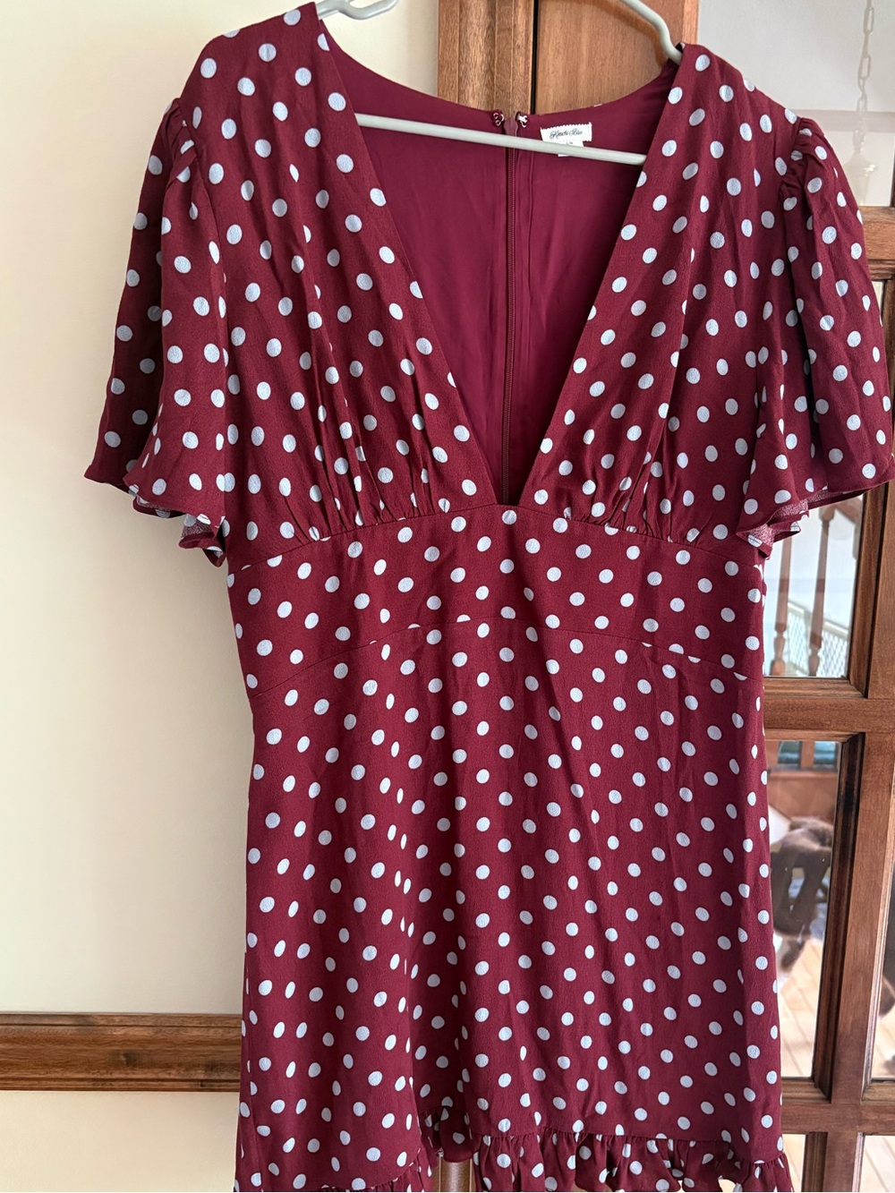 Kimchi Blue Dinner Date Plunging Flutter Sleeve Mini Dress size large